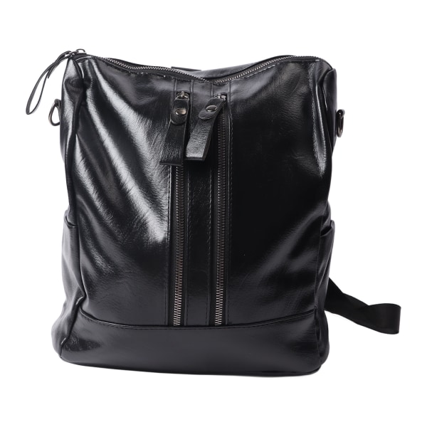 PU Leather Backpack Women Casual Fashionable Adjustable Large Capacity Shoulder Bag for Office Work Black PU Leather