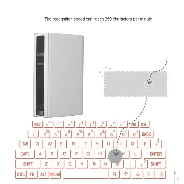 F3 Stor Kapacitet Bluetooth Laser Projektion Virtuelt Tastatur Trådløs til IOS/Android Sølv