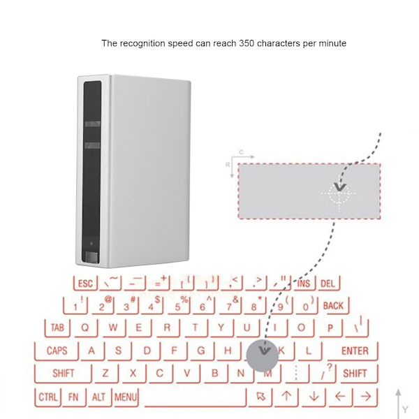 F3 Stor kapasitet Bluetooth Laser Projeksjon Virtuelt Tastatur Trådløst for IOS/Android Sølv