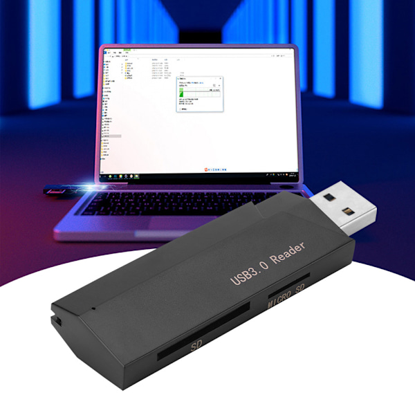 Mini minneskort/TF dubbla kortläsare USB3.0 kortläsare universell för Windows / OSX / Linux