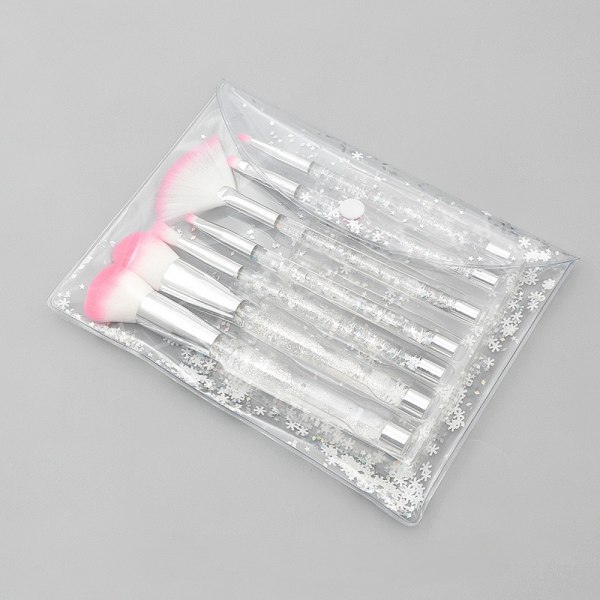 Set 7 kirkasta kristallitimanttihiukkaskahvaa sisältävää meikkisivellintä, joissa on Quicksand-nestemäisiä paljetteja, set Beauty Meikkityökalut (tyyli 4)