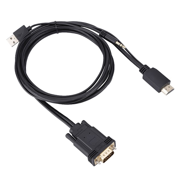 HDMI AM til VGA HDMI-konverteradapterkabel for datamaskin/DVD/digital dekoder