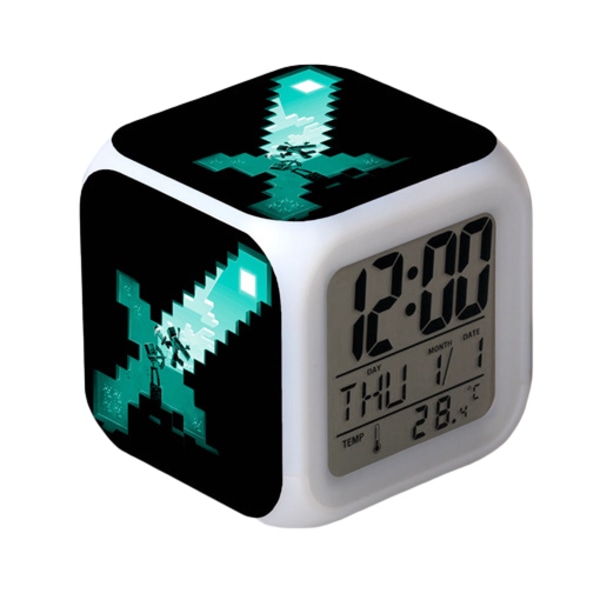 Wekity Anime  Alarm Clock One Piece LED Square Clock Digital Alarm Clock with Time, Temperature, Alarm, Date