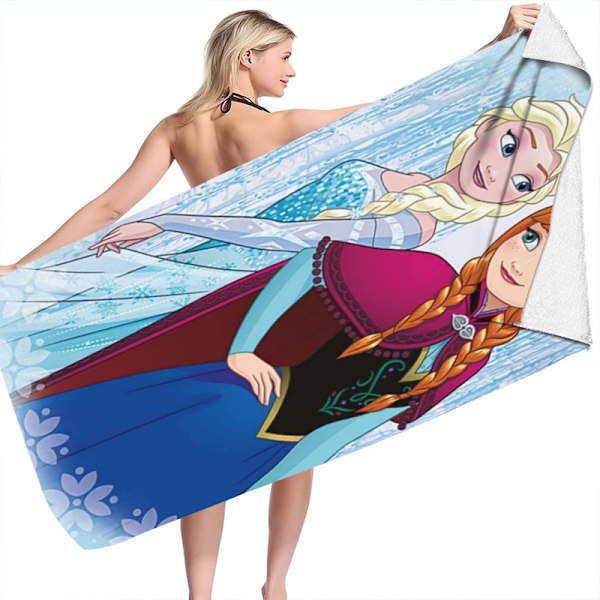 Disney Frozen Elsa pige dreng strandhåndklæde mikrofiber dobbeltsidet fleece strandhåndklæde badehåndklæde