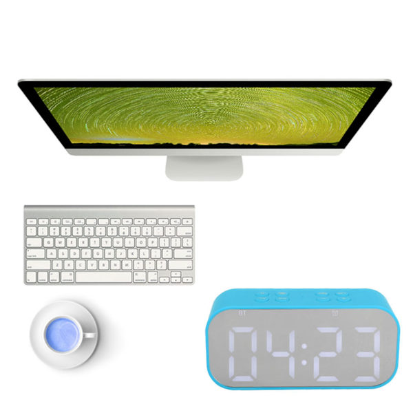 AEC Alarm Clock Speaker BT501 Utomhus Bluetooth Musikhögtalare Bluetooth5.0 Blå