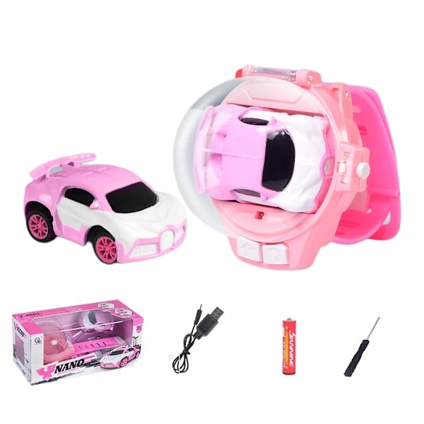 (1 pack) Bilar klocka leksak elektrisk racingbil fjärrkontroll bil klocka (legeringspulver Bugatti (uppladdningsbar version + 7:e batteri + skruvmejsel))