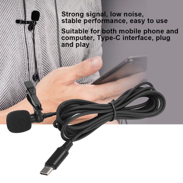 Kapacitiv Mini Krave Mikrofon med Type C Interface til Mobiltelefon
