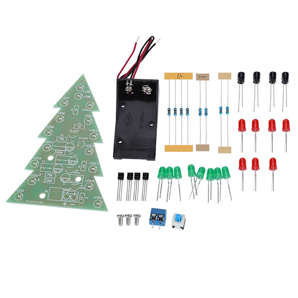 LED DIY PCB kredsløbskort kit blinkende træ 3D juletræ elektroniske dele sæt