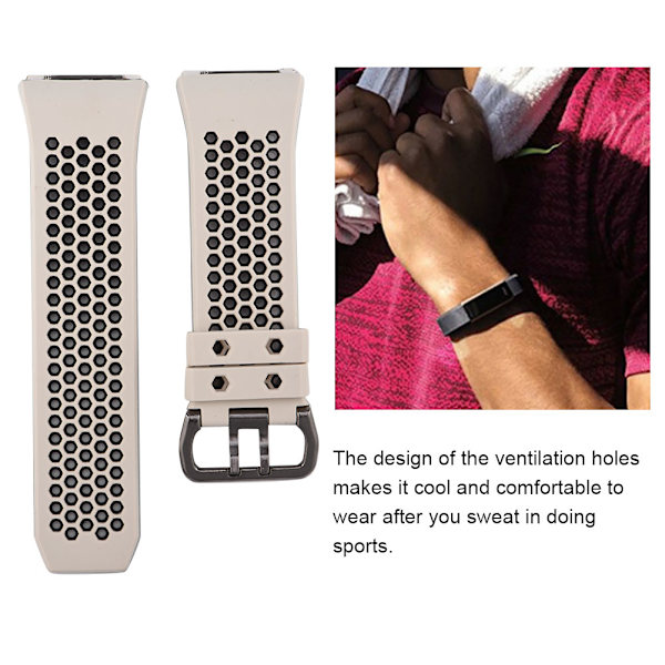 Silikon Sport Armband Ersättning Färg Rem för Fitbit Ionic Stor Storlek Ris Vit och Svart