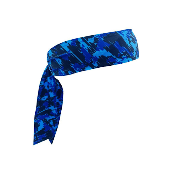 Ninja-Style pannband, svettband för män, kvinnor och barn, sportssvettband, justerbar andningsbar för sport, fitness scribble-blue