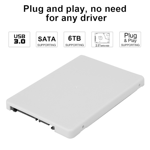 HXT-053 M.2 NGFF SSD till 2,5 tum SATA3 hårddiskboxadapter stigningskortkonverter (vit)