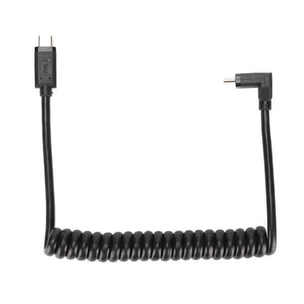 USB C-kabel USB C til USB C 14K 60hz 3A Hurtiglading 10Gbps 1.2m Spiralfjærdesign USB C Strømkabel Hane Bøy til Hane Rett Plugg