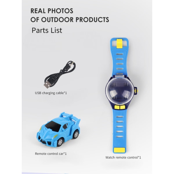 (1 förpackning) Bilklocka Watch Electric Racing Fjärrkontroll Bil Watch (022-1 Deformation Watch [Gul] Boxed)