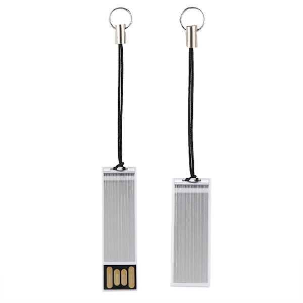 16 Gt:n kannettava työntö- ja veto-USB2.0-muistitikku ketjulla Windows Vista/7/10/Mac White