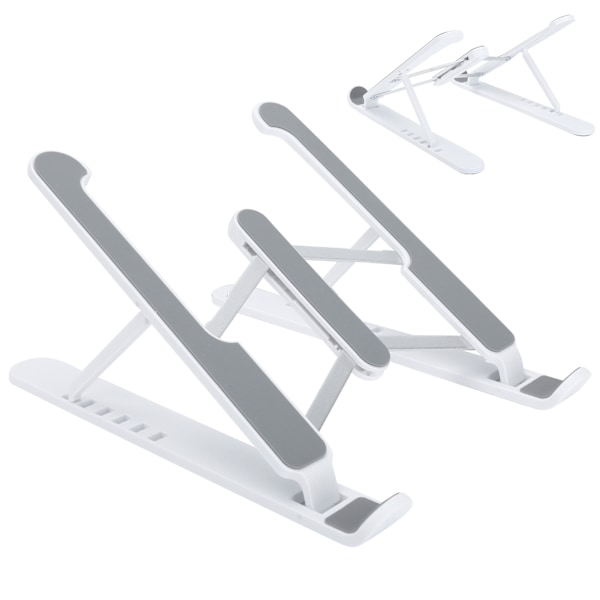 Bærbar computer stand multiposition foldbar beslag 11-17 tommer bærbar køling støtte base løft stigerør (hvid)