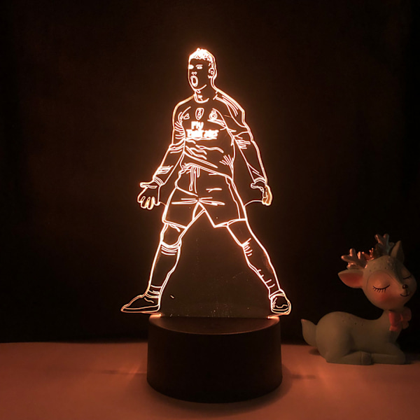 Qinwei Basketball Player Natlampe  3D Illusion LED  Lampe med Fjernbetjening Bedste Fødselsdag  for Sports Elsker --- A4（Sort Sæde）