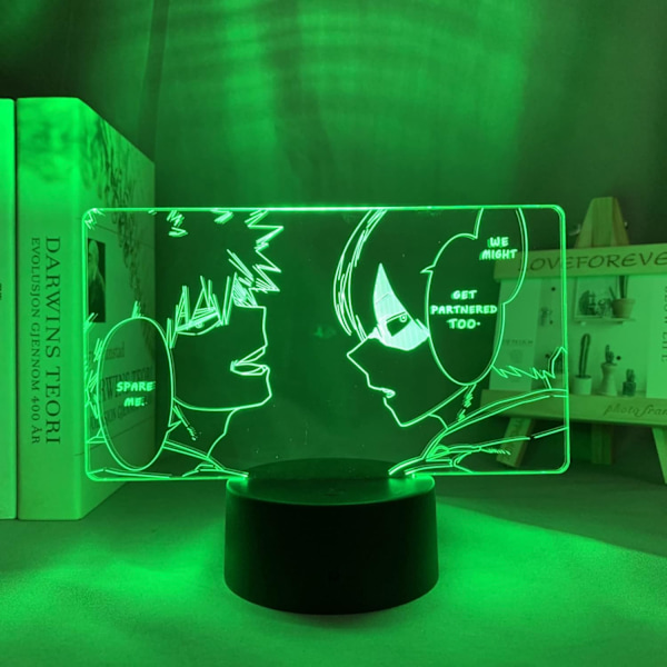 3D LED-lampe nattlys for barn Bakugo Katsuki LED nattlys Anime My Hero Academia lampe for barnerom dekor Shoto Todoroki 3D lampe bursdagsgave