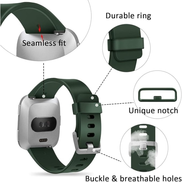 Älykäs rannekkeen hihna on yhteensopiva Fitbit versa -älykellojen, versa 2:n ja versa Lite se -kellojen kanssa naisille ja miehille（ Olive-S）