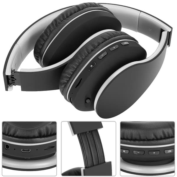 WH-816 Fällbart trådlöst Bluetooth-headset Justerbart huvudband Hörlurar HeadsetSvart och grå