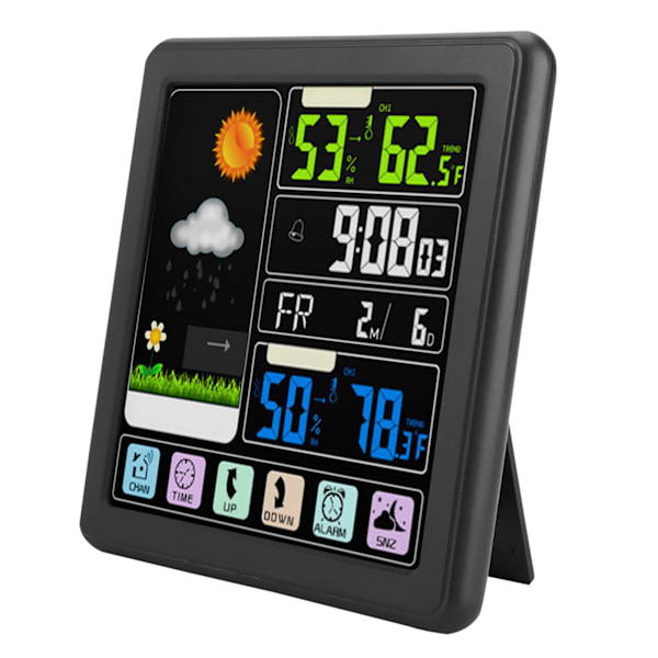 TS-3310 Full Touch Screen Trådlös Väderklocka Multifunktion