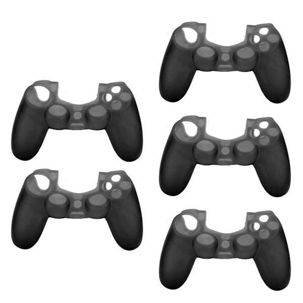 5Pcs Game Console Gamepad Silicone Protective Case Cover Accessory for PS4 Game Machineblack