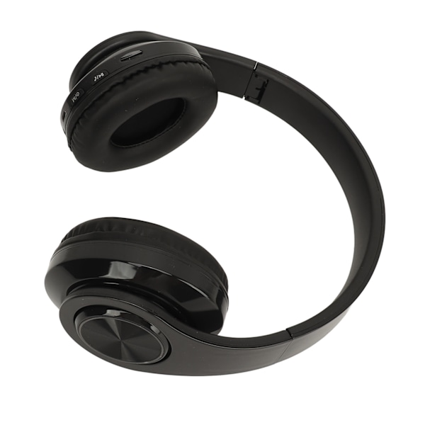 Bluetooth-hodetelefoner Multifunksjonelle HiFi Stereo RGB Fargegradient Lys Plug in Kort Foldbar Trådløst Headset Svart