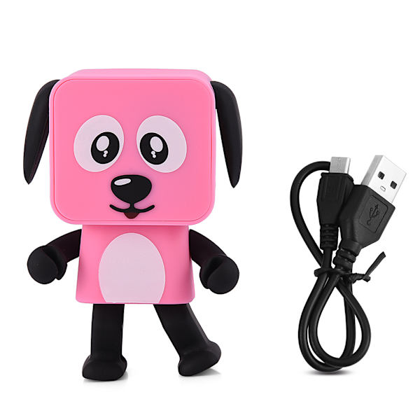Bärbar dansrobot Bluetooth 4.1 Trådlös högtalare Stereo Bas HiFi Musikspelare Rosa