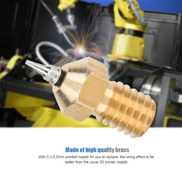 E36 V5/6 M6 0,4 mm messingdyse med gjenger for E3D/MK8/Lulzbot/Olson/Ultimaker varmeblokker