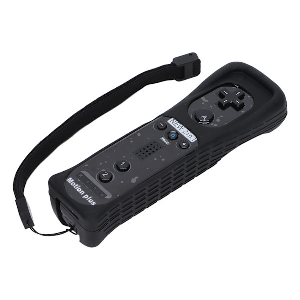 Fjernkontroll vibrasjonslydfunksjon spillhåndtak spillkonsolltilbehør med Motion Plus for Wii UBlack