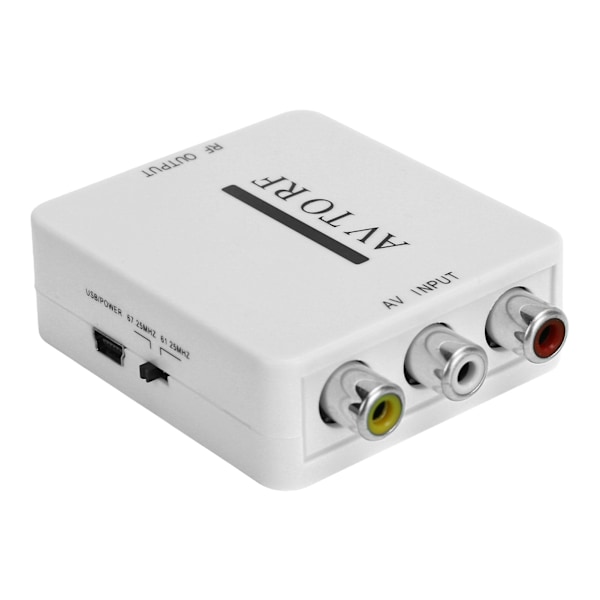 Videokonverter Mini Audioadapter TV-forsterker RCA AV CVSB til RF 67,25MHz 61,25MHz