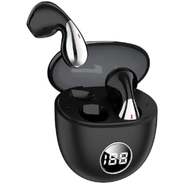 Trådlösa öronsnäckor, Bluetooth V5.3-hörlurar, Vattentäta öronsnäckor, Inbyggda mikrofoner Lång speltid Högkvalitativt stereoljud, Brusreducerande Bluet black Earbuds