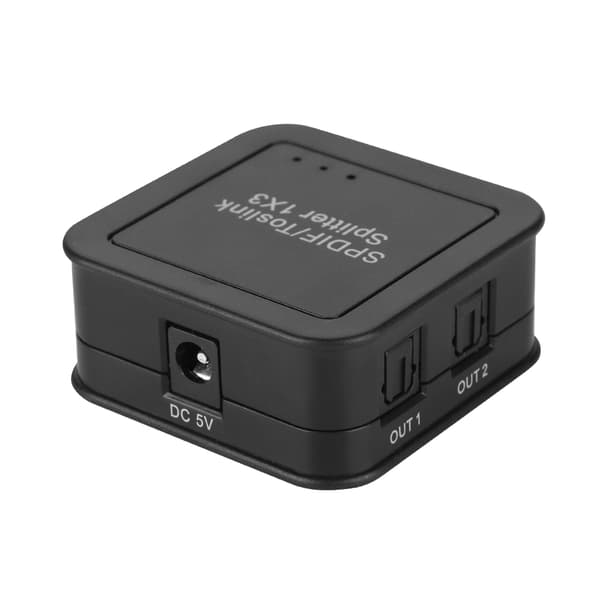 SPDIF optisk fiber lydsplitter 3 porte 3X1 switchboks hub adapter transmitter