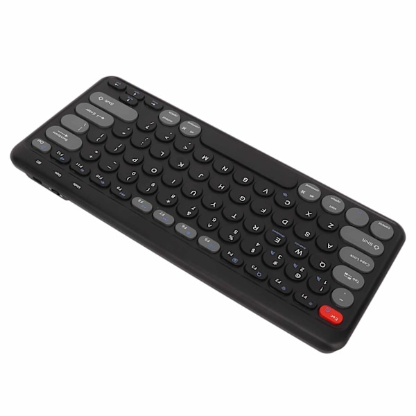 Kompakt runt tangentbord Mini tangentbord Trådlös Bluetooth 2.4G Dubbelt läge Bärbart smalt tangentbord för Windows för Android för IOS Svart