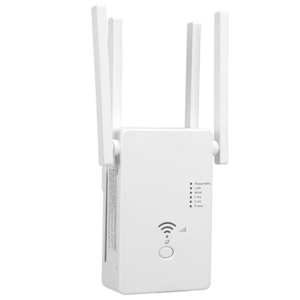 Trådlös router Dual Frequency Repeater Wifi Signal Amplifier Pass Wall  100‑240V