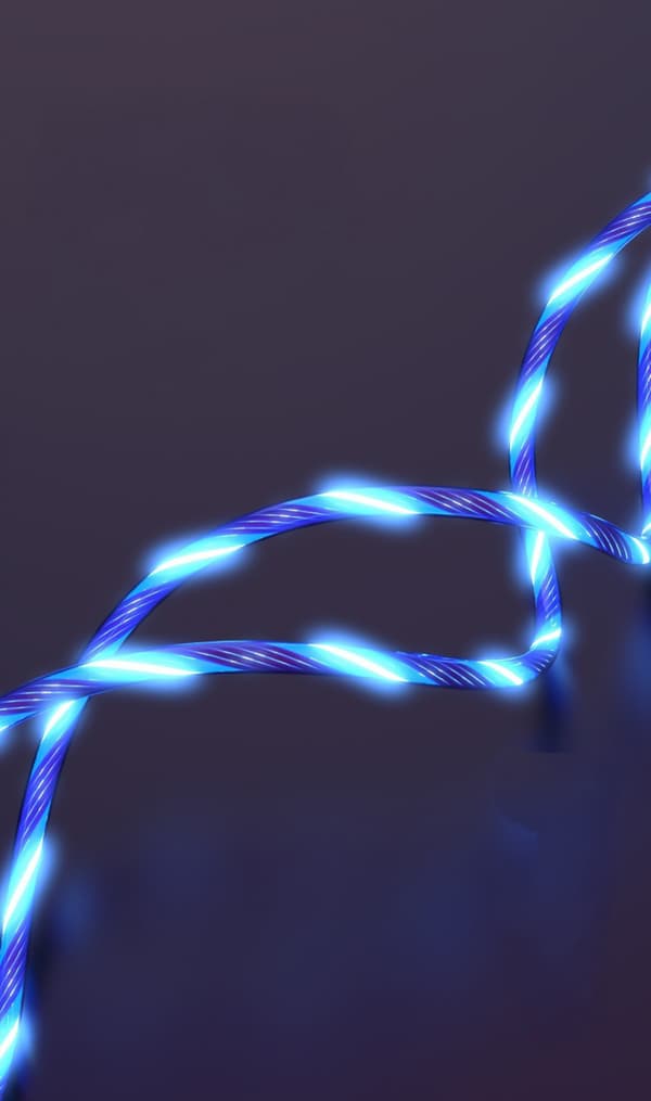 3 i 1 LED Flowing Light Up-opladerkabel, Multi-opladerkabel, Micro Type-C-opladerkabel, USB-C Hurtig USB-opladerledning til de fleste smartphones
