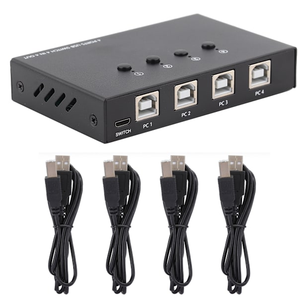 KVM-kytkin USB2.0, jaa laite HDMI 4 sisään 4 ulos tulostinjakamiseen, hiirelle, näppäimistölle 404K404K