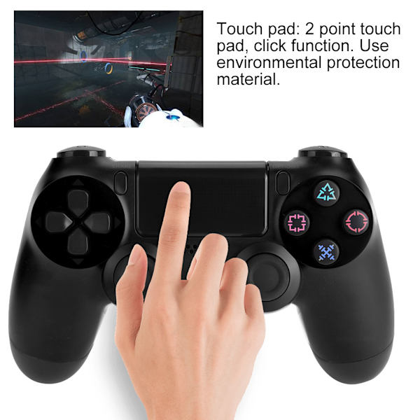 Flerfarget trådløs Bluetooth-spillkontroller spillhåndtak for PS4 (svart)
