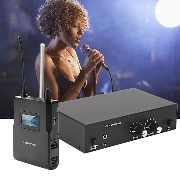 ANLEON S2 UHF Stereo Trådløst Monitorsystem i Øresystem 670‑680MHZ 100‑240V