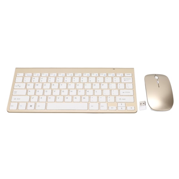 Tastatur Musesett 2.4G trådløst 78 nøkler USB Tynne etsede tastaturer Ergonomi Mute-knapp Datatastaturer Mus Gull