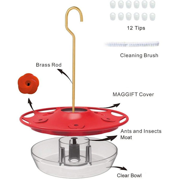 WJ12 oz Hummingbird Feeder (12 oz)