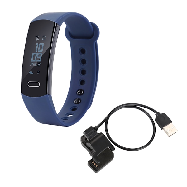 Bluetooth Sport Running Smart Armband OLED Blodtryck Hjärtfrekvens Sömnmonitor (Mörkblå)