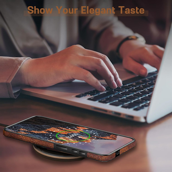 Samsung Galaxy S25 6.2 tum Skal, Premium Läder Klassisk Lyx PU Halkfritt Grepp Robust Stötfångare Stöttåligt Fullständigt Kroppsskydd Brown