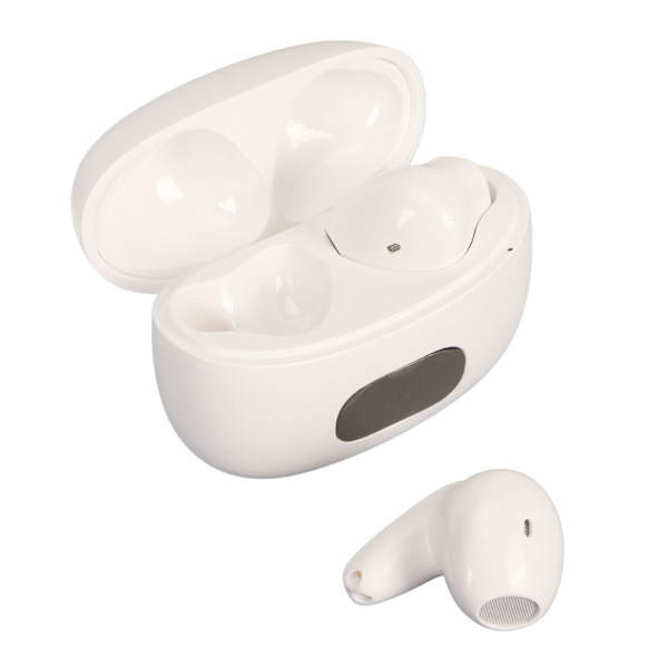 Bluetooth Oversætter Earbuds Støjreduktion 74 Sprog 70 Accenter Trådløse Oversætter Earbuds med Digitalt Display Hvid