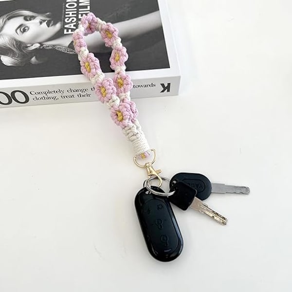 Nøkkelring Armbånd Nøkkelring Lommebok for Kvinner Bil Nøkkelring Armbånd Nøkkelring Dame Nøkkelring for Nøkler Pink