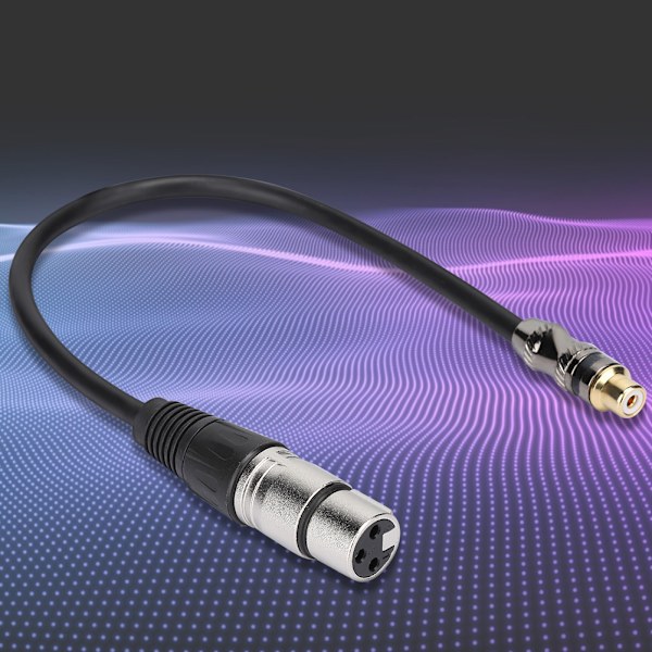 Kullattu RCA-naaraspistoke XLR-naaraspistoke-sovitinadapteri, 30 cm:n pituinen ääniliitäntäkaapeli