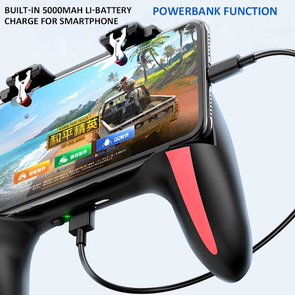 PUBG Mobile -ohjain, H10 kaksinkertaiset tuulettimet jäähdyttävä mobiilipelikonsoli, Rules of Survival -pelikahvat herkällä ampumistuntumalla