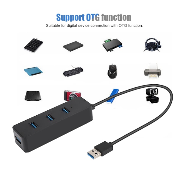 ORICO W5PH4-U3 Laajennuskeskitin USB3.0 5Gbps OTG matkapuhelimille, tableteille ja tietokoneille