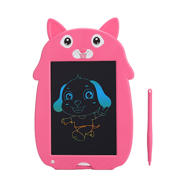 LCD Drawing Tablet Colorful Drawing Pad Erasable Painting Pads 9 Inch Digial Doodle Board for Kids(Dog Shaped Pink )