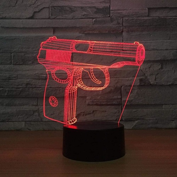 3D Asemakokoinen Yövalo Lamppu Illuusio 7 Väriä Vaihtuva Kosketuskytkin Pöytä Työpöydän Koriste Lamput Akryyli Tasainen ABS-Jalusta USB-Kaapeli Syntymäpäivälahja Lelut