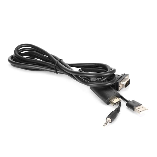 1,8M VGA til HD Multimedia Interface-kabeladapter med lyd Høy definisjon 1080P USB-kabel D14